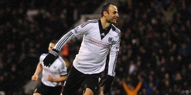 Fulham's Dimitar Berbatov celebrates scoring his side's second goal