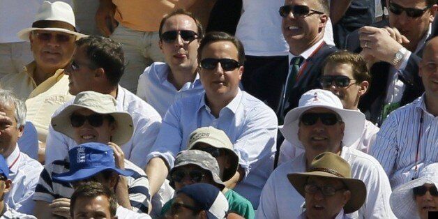 David Cameron 'chillaxes' at the cricket on Friday