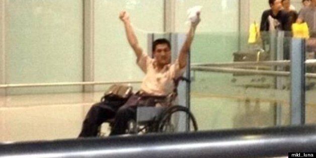 The man in the wheelchair was reportedly ranting