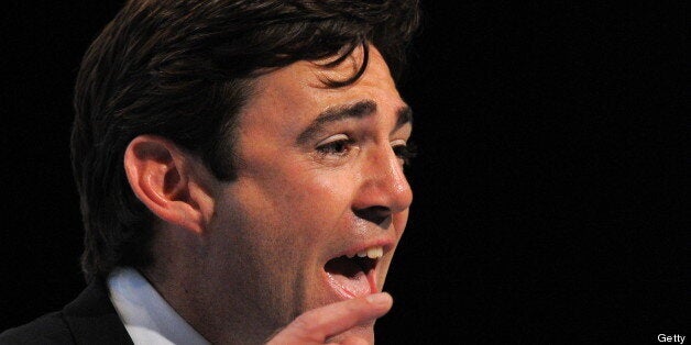 Labour's Shadow Secretary of State for Education and Election Coordinator Andy Burnham addresses delegates during the fourth day of the annual Labour pary conference in Liverpool, north-west England on September 28 2011. AFP PHOTO/ANDREW YATES. (Photo credit should read ANDREW YATES/AFP/Getty Images)