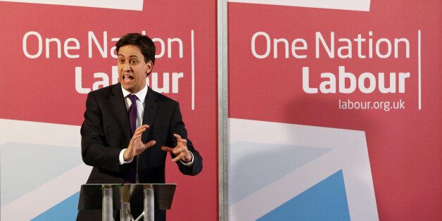 Ed Miliband delivering a speech on One Nation Politics, at The St Bride Foundation in Fleet Street, London.