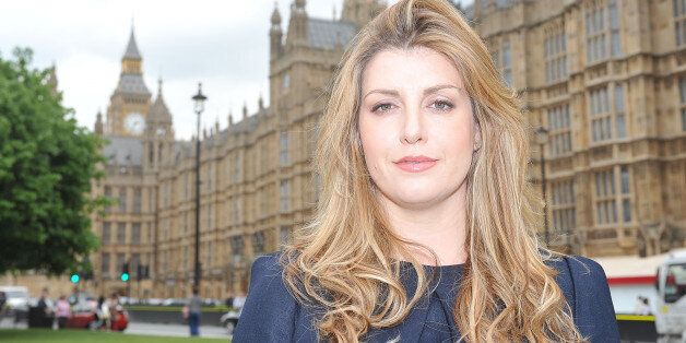 Conservative MP for Portsmouth North, Penny Mordaunt outside the Houses of Parliament in central London.