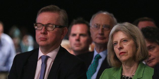 Education Secretary Michael Gove (L) and Home Secretary Theresa May are in dispute over the alleged 'plot' (file photo)