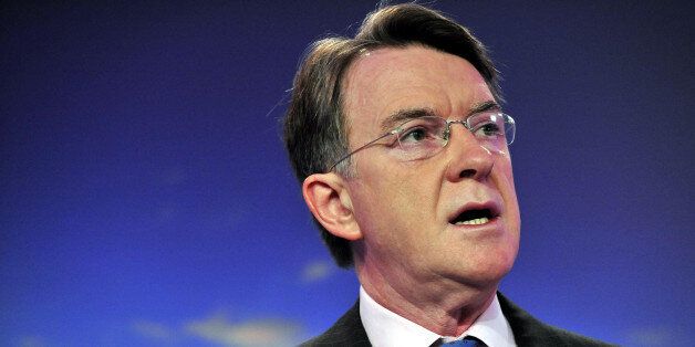 Business secretary Lord Mandelson speaks during a press conference Labour's plans for safer communities at the party HQ in Victoria Street, London.