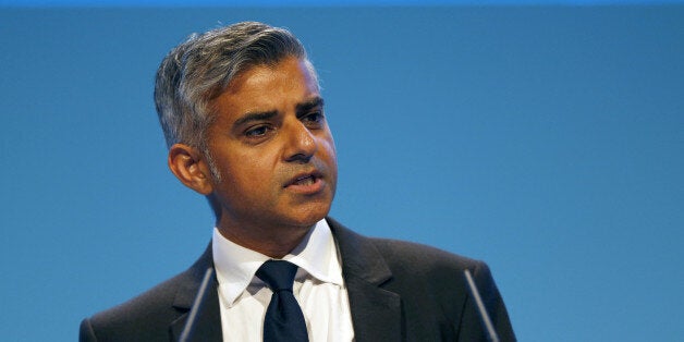 Sadiq Khan, British Shadow Secretary of State for Justice and Shadow Lord Chancellor, delivers his speech during the final day of the Labour party conference in Brighton, east Sussex, south England, on September 25, 2013. AFP PHOTO / ADRIAN DENNIS (Photo credit should read ADRIAN DENNIS/AFP/Getty Images)