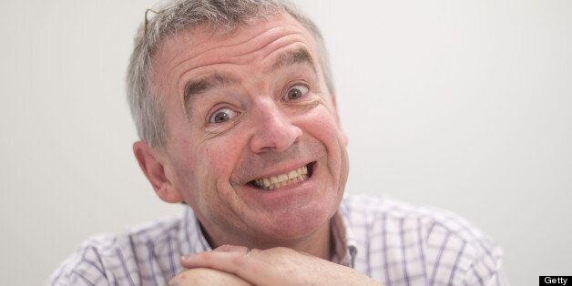 BRATISLAVA, SLOVAK REPUBLIC - APRIL 10: Ryanair CEO Michael O'Leary gestures during a press conference on April 10, 2013 in Bratislava, Slovakia. O'Leary plans to remove some toilets in his planes for extra seats. (Photo by Vladimir Simicek/isifa/Getty Images)