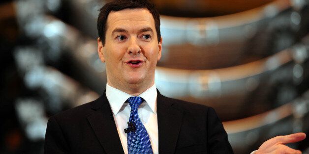 Chancellor George Osborne gives a speech on the economy during his visit to manufacturing company Sertec, Coleshill in Birmingham.