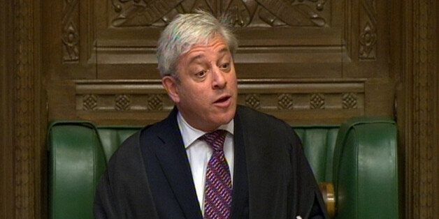 House of Commons Speaker John Bercow speaks during Prime Minister's Questions in the House of Commons, London.