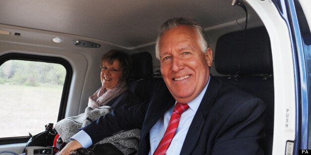 Former Welsh Secretary Peter Hain with his wife Elizabeth