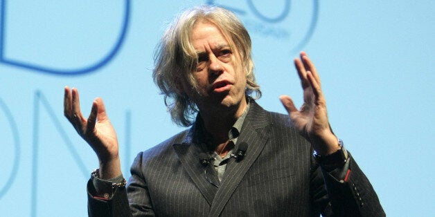 Irish humanitarian and singer Bob Geldof is seen during the 25th TFWA World Exhibition opening conference, in Cannes, southeastern France, Monday, Oct. 19, 2009.TFWA (Tax Free World Association) is a duty free and travel retail association.(AP Photo/Lionel Cironneau)