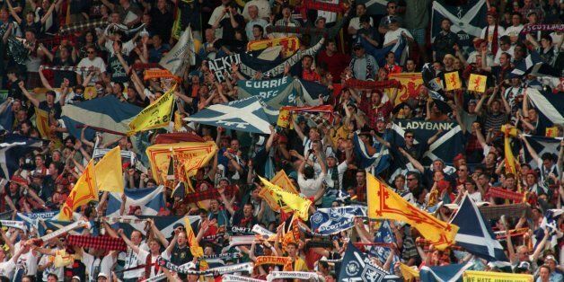 Scotland fans at Wembley prior to their Euro 96 match with England