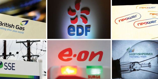 Undated file photos of the logos for the Big Six energy companies (top row from left) British Gas, EDF, RWE npower, (bottom row from left) SSE, E.ON and ScottishPower, as Ofgem called on the Big Six energy suppliers to explain to their customers what impact falling wholesale prices will have on bills, saying the cost of both gas and electricity has been dropping "significantly" in recent months.
