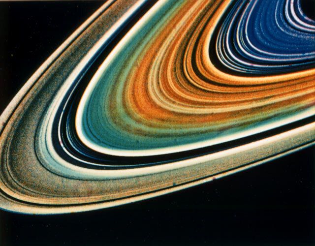 Saturn's rings, by Voyager