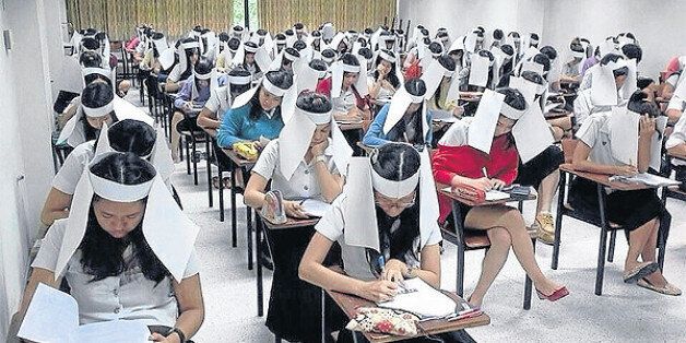 Kasetsart University, Bangkok, Makes Students Wear Blinkers During Exam To Stop Cheating