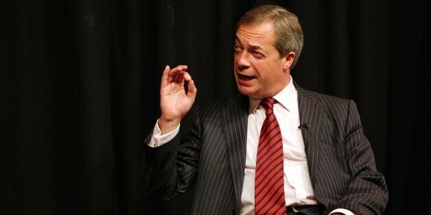 UK Independence Party Leader Nigel Farage during 'A beer and a fag with Farage' event at the Comedy Store in Manchester, on the second day of the Conservative Party Conference in Manchester.