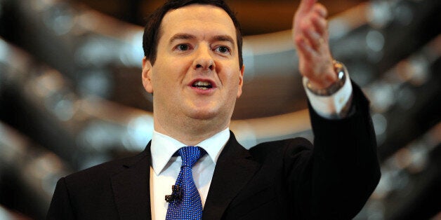 Chancellor George Osborne gives a speech on the economy during his visit to manufacturing company Sertec, Coleshill in Birmingham.