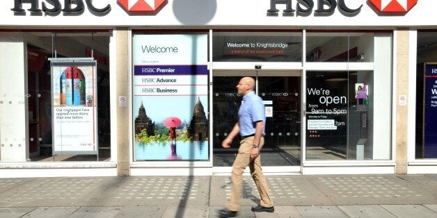 A general view of a HSBC bank in Knightsbridge, central London.