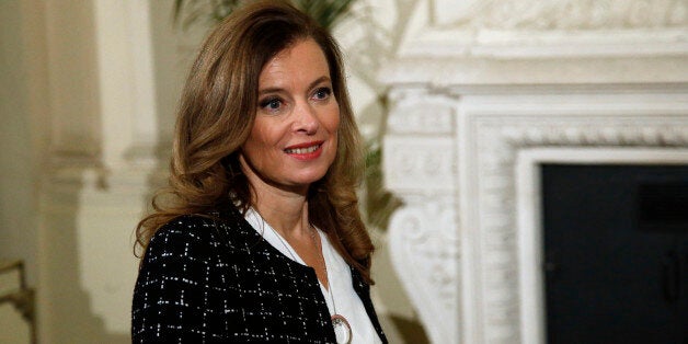 French President Francois Hollande's companion Valerie Trierweiler arrives for a meeting dubbed 'The Mobilisation against sexual violence towards women in conflict' attended by the first ladies of African nations, held alongside the Summit for Peace and Security in Africa, at the Musee d'Orsay, in Paris, Friday, Dec. 6, 2013. France is hosting dozens of African leaders for a summit on security, just as the French military is launching an intervention in the Central African Republic and encouragi