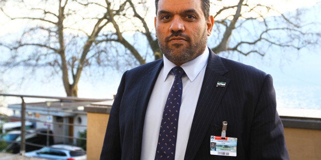 MONTREUX, SWITZERLAND - JANUARY 23: Member of National Coalition for Syrian Revolutionary and Opposition Forces, Enes Al-Adba attends the Geneva II conference, in Montreux, Switzerland on January 23, 2014. (Photo by Evren Atalay/Anadolu Agency/Getty Images)