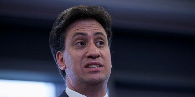 PURFLEET, ENGLAND - MAY 27: Ed Miliband, the leader of the Labour Party, addresses an audience at 'The Backstage Centre' on May 27, 2014 in Purfleet, England. Mr Miliband spoke on his strategy for rebuilding trust in politics following the local council and European elections which saw a surge in support for the UK Independence Party. (Photo by Oli Scarff/Getty Images)