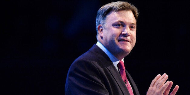 Britain's Shadow Chancellor of the Exchequer Ed Balls addresses delegates during the second day of the Labour party conference in Brighton, Sussex, south England on September 23, 2013. Britain's main opposition Labour party kicked off its annual conference on September 22 with leader Ed Miliband under pressure amid sliding poll ratings 18 months before a general election.AFP PHOTO / BEN STANSALL (Photo credit should read BEN STANSALL/AFP/Getty Images)