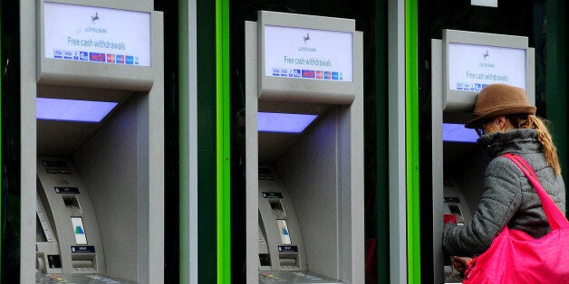 A general view of Lloyds Bank cash machines in Derby.