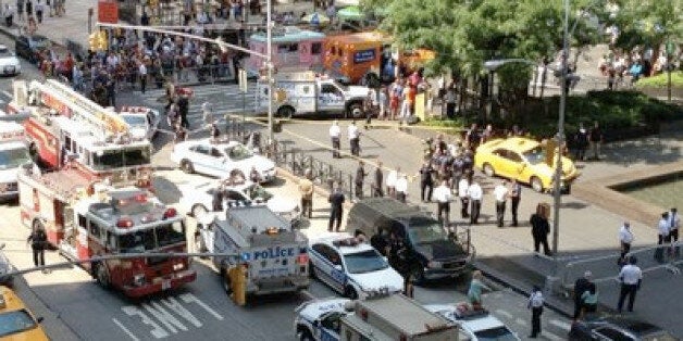 The scene of the accident in midtown, New York