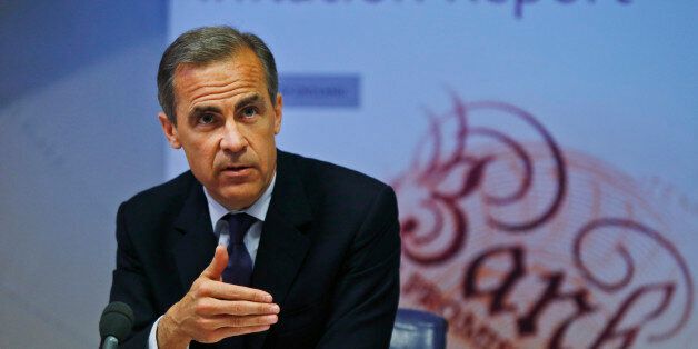 Governor of the Bank of England Mark Carney during a news conference to present the UK Quarterly Inflation Report, in central London where he upgraded the UK growth forecast for next year and said the Bank expects unemployment to fall more quickly than previously thought.