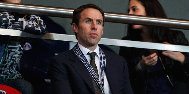 PARIS, FRANCE - MARCH 06: Gareth Southgate looks on prior to the Round of 16 UEFA Champions League match between Paris St Germain and Valencia CF at Parc des Princes on March 6, 2013 in Paris, France. (Photo by Dean Mouhtaropoulos/Getty Images)