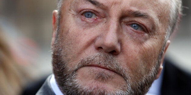 Bradford West MP George Galloway in front of the Houses of Parliament