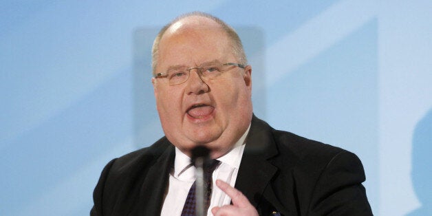 LONDON, ENGLAND - MARCH 16: Secretary of State for Communities and Local Government Eric Pickles speaks at the Conservative Party's annual Spring Forum on March 16, 2013 in London, England. Prime Minister David Cameron earlier addressed the Tory party, harkening the values of past leaders Margaret Thatcher and Winston Churchill, days before next week's Budget is announced. (Photo by Suzanne Plunkett - WPA Pool/Getty Images)