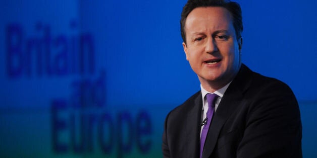 Prime Minister David Cameron makes a speech on Europe, in central London, where he promised an in/out referendum on the UK's membership of the European Union by the end of 2017, if the Conservatives win the next general election.