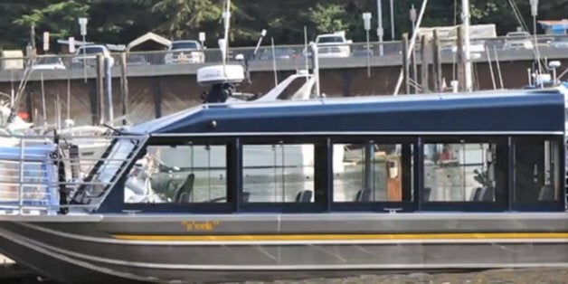 Two people were chased down by police after taking the boat
