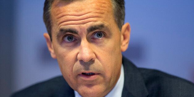 LONDON - AUGUST 7: Mark Carney, governor of the Bank of England, speaks during the bank's quarterly inflation report news conference at the Bank of England on August 7, 2013 in London, England. The Bank of England for the first time linked the outlook for its benchmark interest rate to unemployment and inflation and will keep its current policy 'at least' until the jobless rate falls to 7 percent. (Photo by Simon Dawson/Bloomberg - Pool /Getty Images)