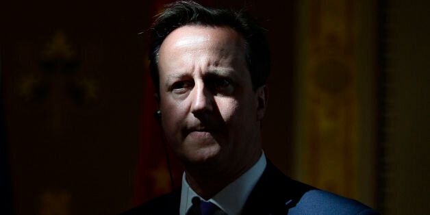 Prime Minister David Cameron during a press conference at the Foreign Office in central London.