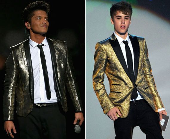 He wore a gold lamé jacket and managed to pull it off. Not everyone is blessed with the same ability, right Justin?