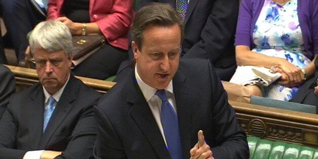 Prime Minister David Cameron speaks during Prime Minister's Questions in the House of Commons, London.