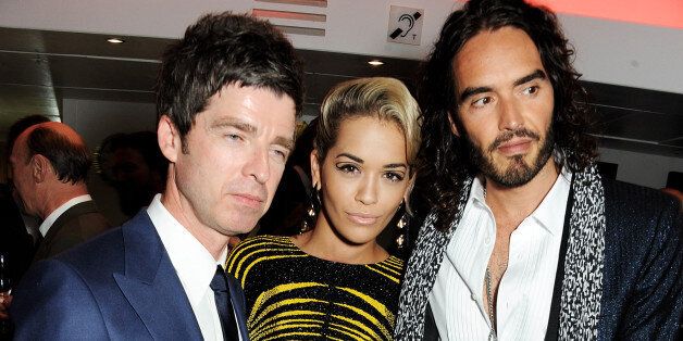 Noel Gallagher, Rita Ora and Russell Brand arrive at the GQ Men of the Year awards