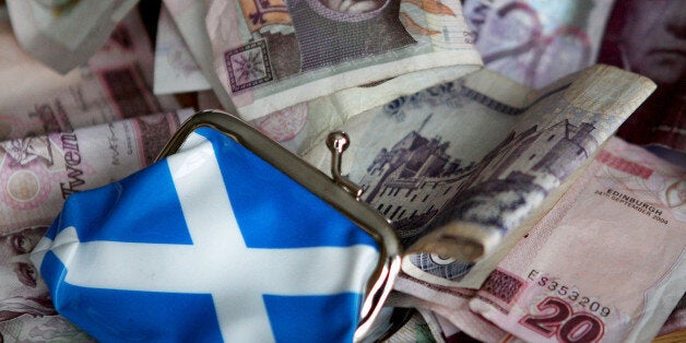 A general view of Scottish money in Edinburgh, as a survey revealed that Scots would vote for independence if they were sure to be just 500 better off a year.