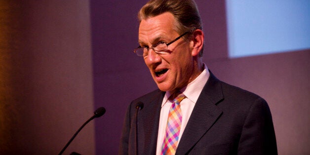 LONDON - JUNE 15: Host Michael Portillo speaks as Director of British Museum Neil MacGregor wins the prize in recognition of innovative and inspiring public programme during The Art Fund Prize for Museums and Galleries at the Tate Britain Museum on June 15, 2011 in London, England. MacGregor received a check for 100,000 (GBP) with the award. (Photo by Simon Rawles/Getty Images)