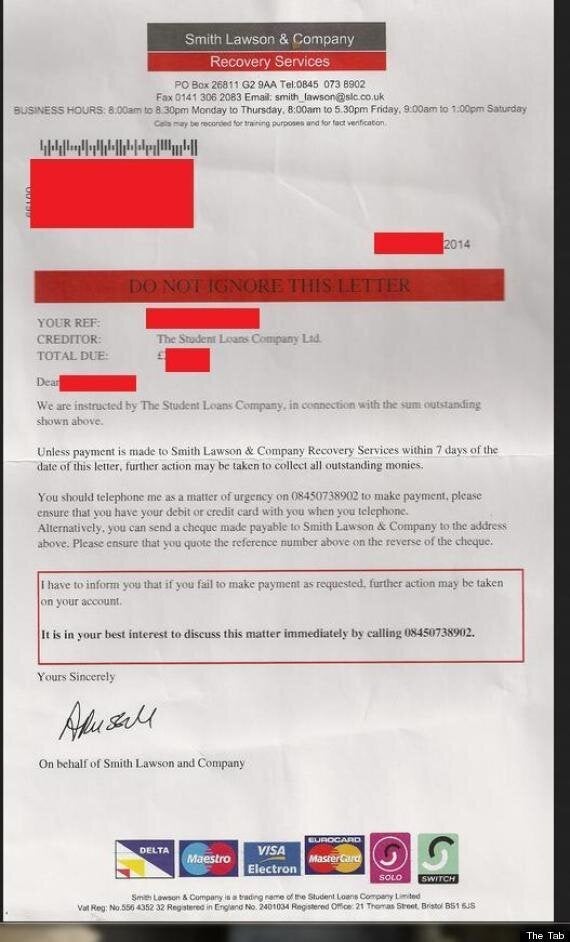 Student Loans Company Sent 'Wonga Style' Debt Collection Letters To