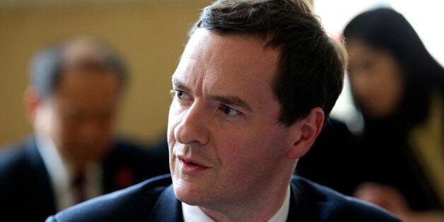 Chancellor of the Exchequer, George Osborne at a Global Economy Roundtable in Downing street in central London