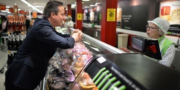 Prime Minister David Cameron meets staff and shoppers at Asda in Clapham, south London, where he discussed the 12,000 new jobs the supermarket chain will create over the next five years.