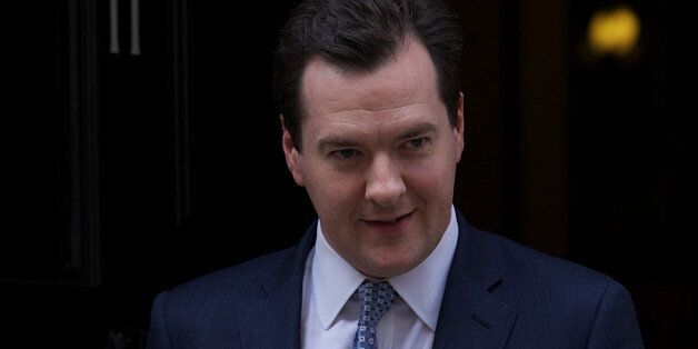 Britain's Chancellor of the exchequer George Osborne walks out of Number 11 Downing st to meet the Chairman of Warner Bros, in central London on April 25, 2013. Britain avoided falling into a third recession since the 2008 global financial crisis after its economy grew by a better-than-expected 0.3 percent in the first quarter compared with the final three months of last year, official data showed on April 25, 2013. In a significant boost to Prime Minister David Cameron's coalition government,