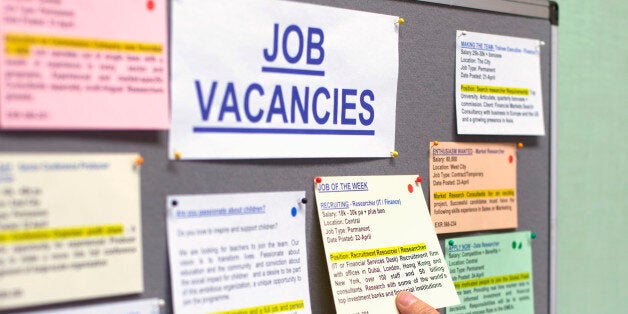 Senior man at job vacancies board