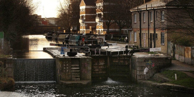 Houses on Regents Canal in Hackney