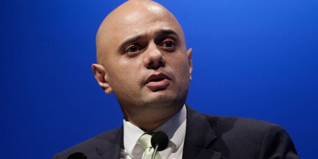 LONDON, ENGLAND - OCTOBER 30: Sajid Javid presents during the Bankers' Panel in Internationalising Islamic Finance at the World Islamic Economic Forum at ExCel on October 30, 2013 in London, England. (Photo by Matthew Lloyd/Getty Images for 9th World Islamic Economic Forum)