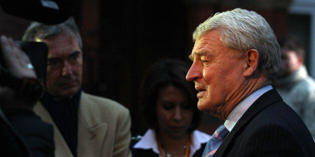 Ex-Liberal Democrat leader Paddy Ashdown speaks with waiting media outside the Liberal Democrat party headquarters as the results of the UK General Election are announced on May 7, 2010