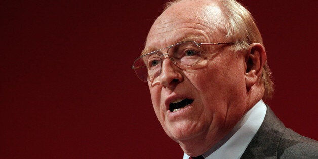 MANCHESTER, ENGLAND - SEPTEMBER 26: Former labour leader Neil Kinnock gives a tribute to fellow former leader Michael Foot who died in March. on the first day of the annual Labour Party Conference on September 26, 2010 in Manchester, England. Ed Miliband was yesterday named as the leader of the Labour party after narrowly beating his brother David in a ballot of MPs, Labour party members and trade union members. (Photo by Christopher Furlong/Getty Images)