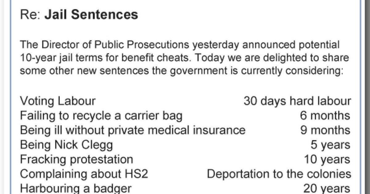 Government Reveals New Potential Jail Sentences (PICTURE) HuffPost UK